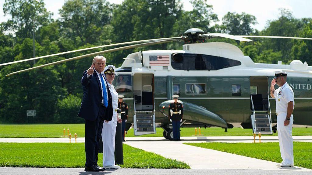 Trump proposes Camp- David‑style retreat at his Florida golf club